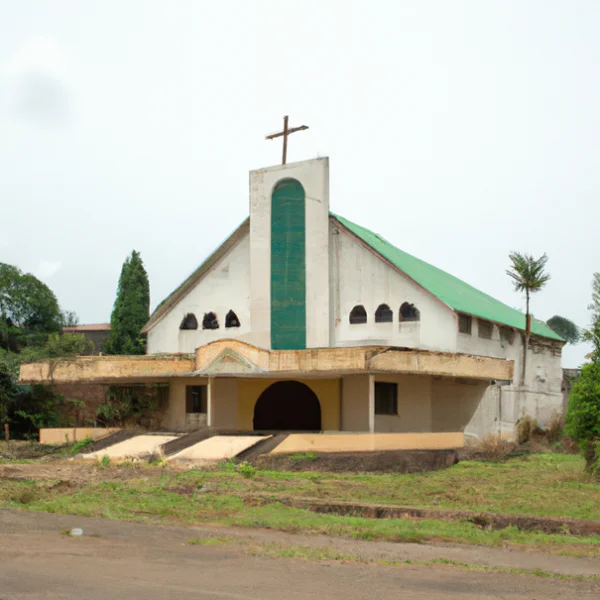 une église protestante au Cameroun, où Lucette Woungly-Massaga a vécu près de 20 ans.